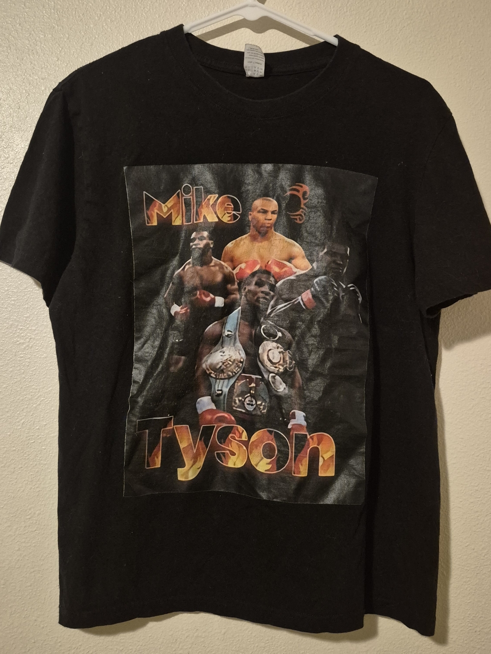 Mike Tyson Graphic Tee - Black with Red & Gold Print